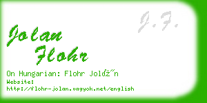 jolan flohr business card